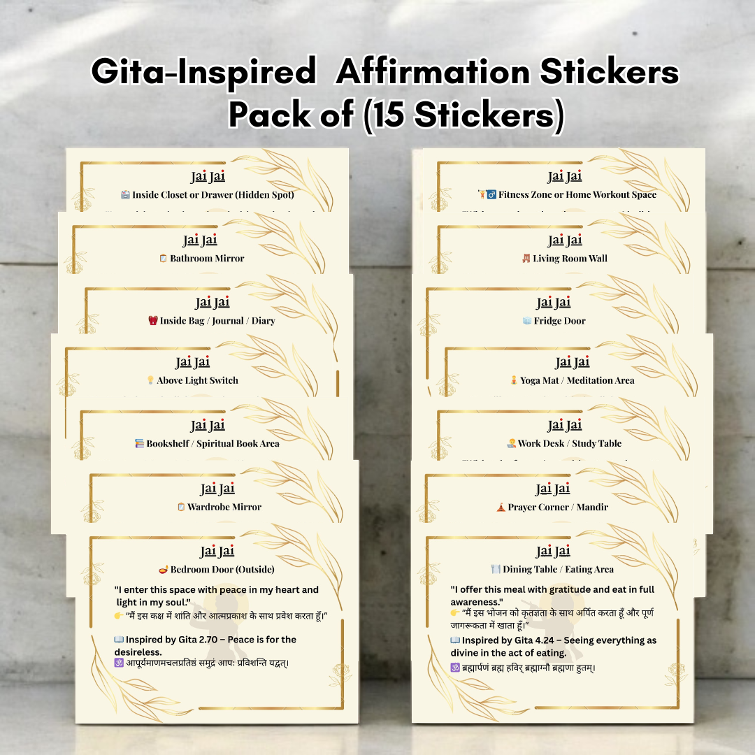 🕉️ Bhagavad Gita-Inspired Affirmation Stickers – For Daily Power for Every Corner of Your Life