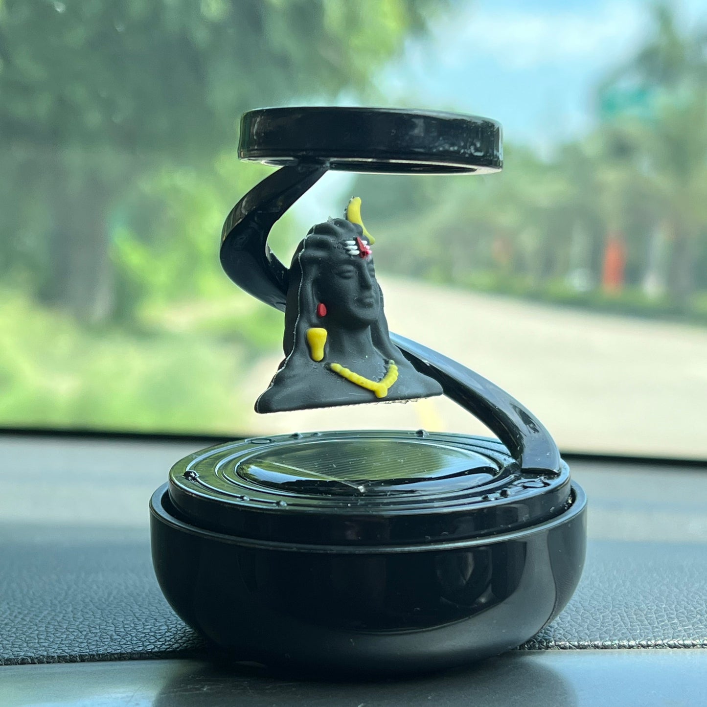 Solar-Powered Floating Shiv Idol with Car Fragrance