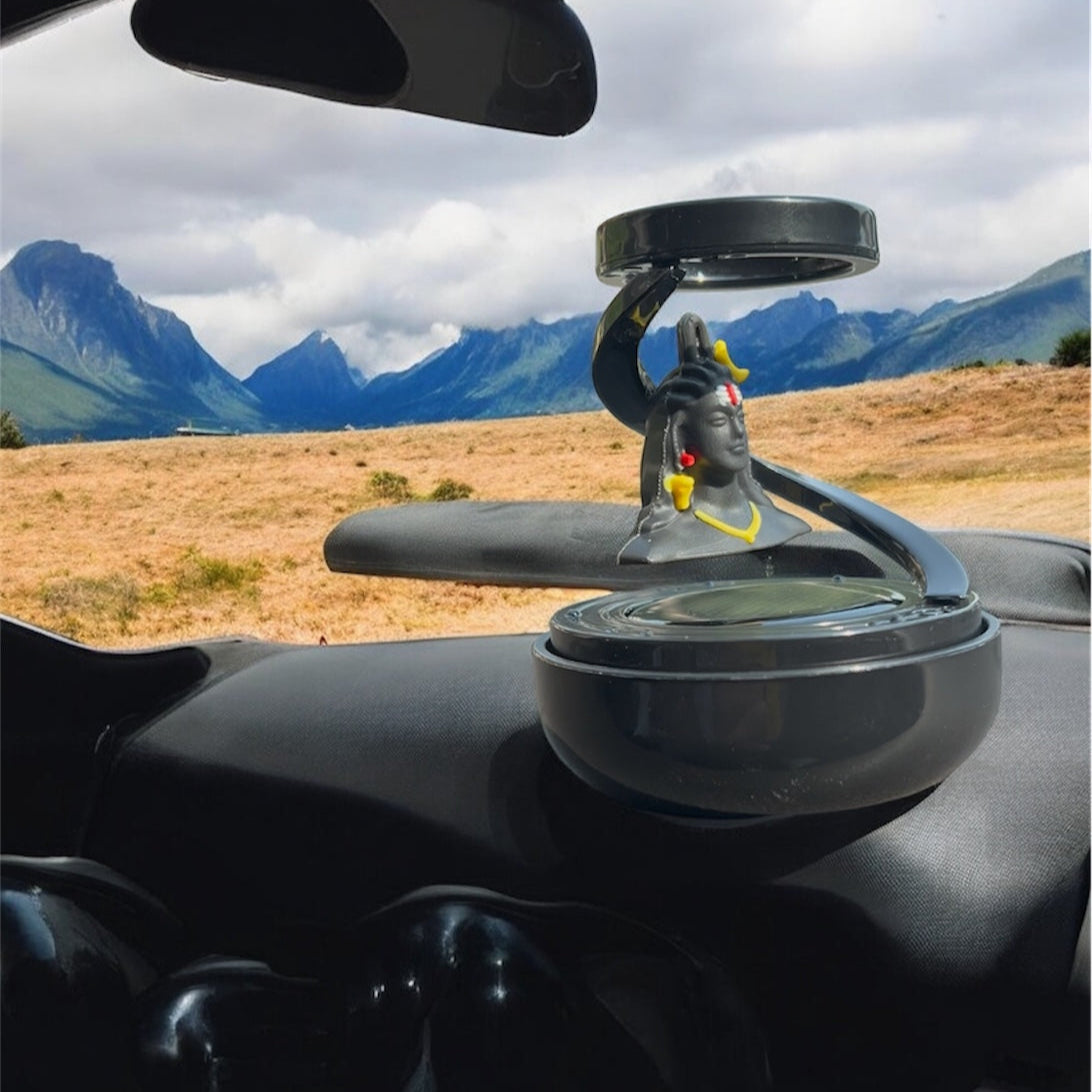 Solar-Powered Floating Shiv Idol with Car Fragrance