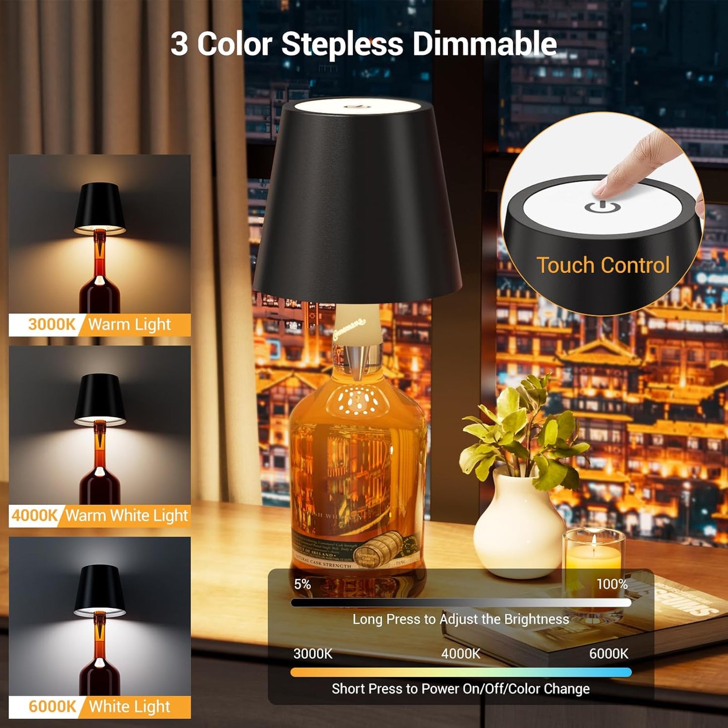 3-Color Wireless Bottle Light | Fits Any Bottle