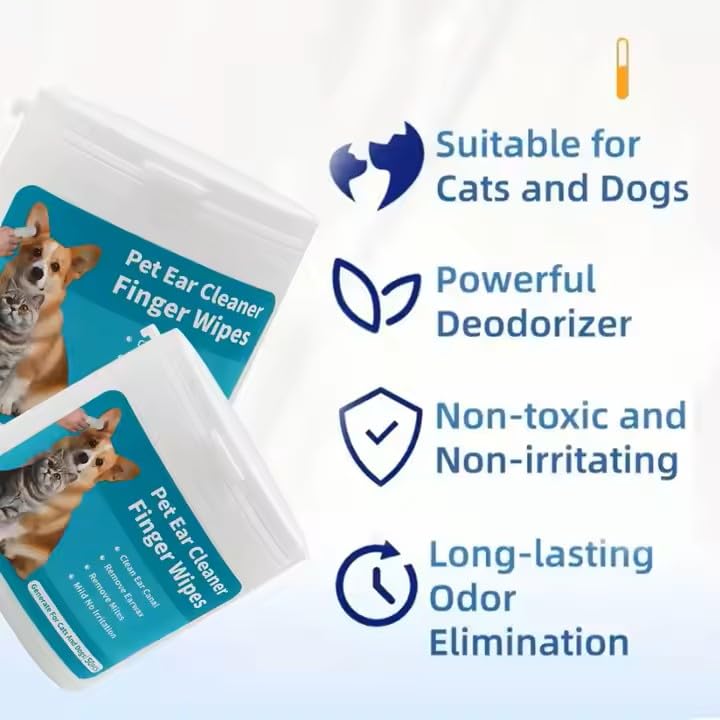 Pet Ear Cleaning Finger Wet Wipes