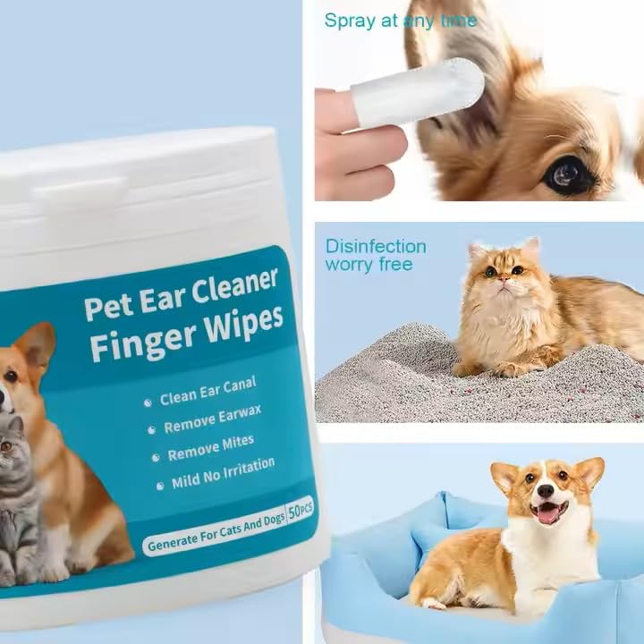 Pet Ear Cleaning Finger Wet Wipes