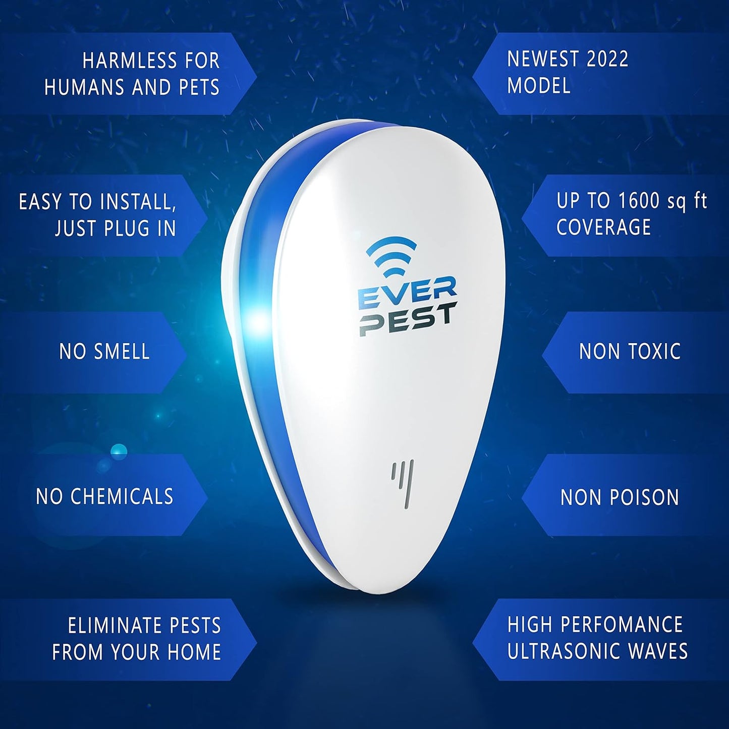 Ever Pest™ Ultrasonic Pest Repeller 2025 More Effective || Safe, Eco-Friendly, Plug-in Solution (Pack of 2)