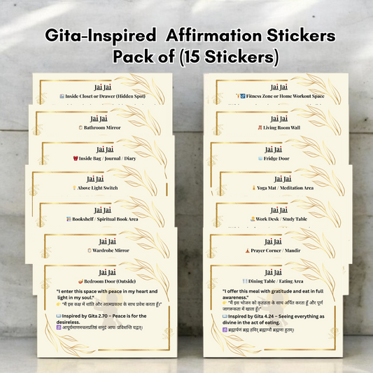 🕉️ Bhagavad Gita-Inspired Affirmation Stickers – For Daily Power for Every Corner of Your Life