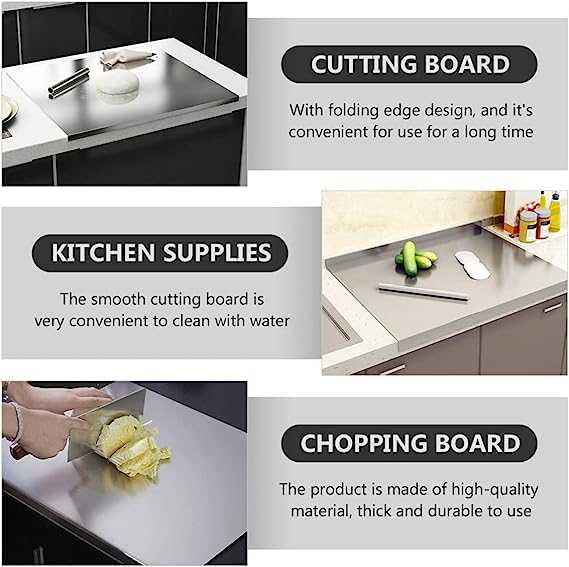 Stainless Steel Chopping Board & Kitchen Countertop 35x31cm (Original Big Size)