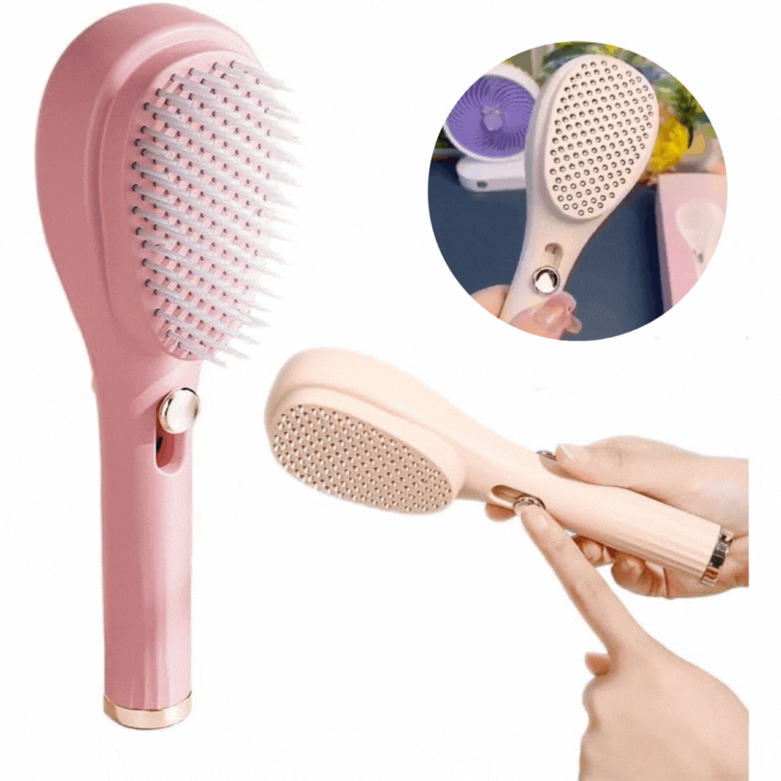 Self-Cleaning Hair brush | One Click Cleaning , No Mess!