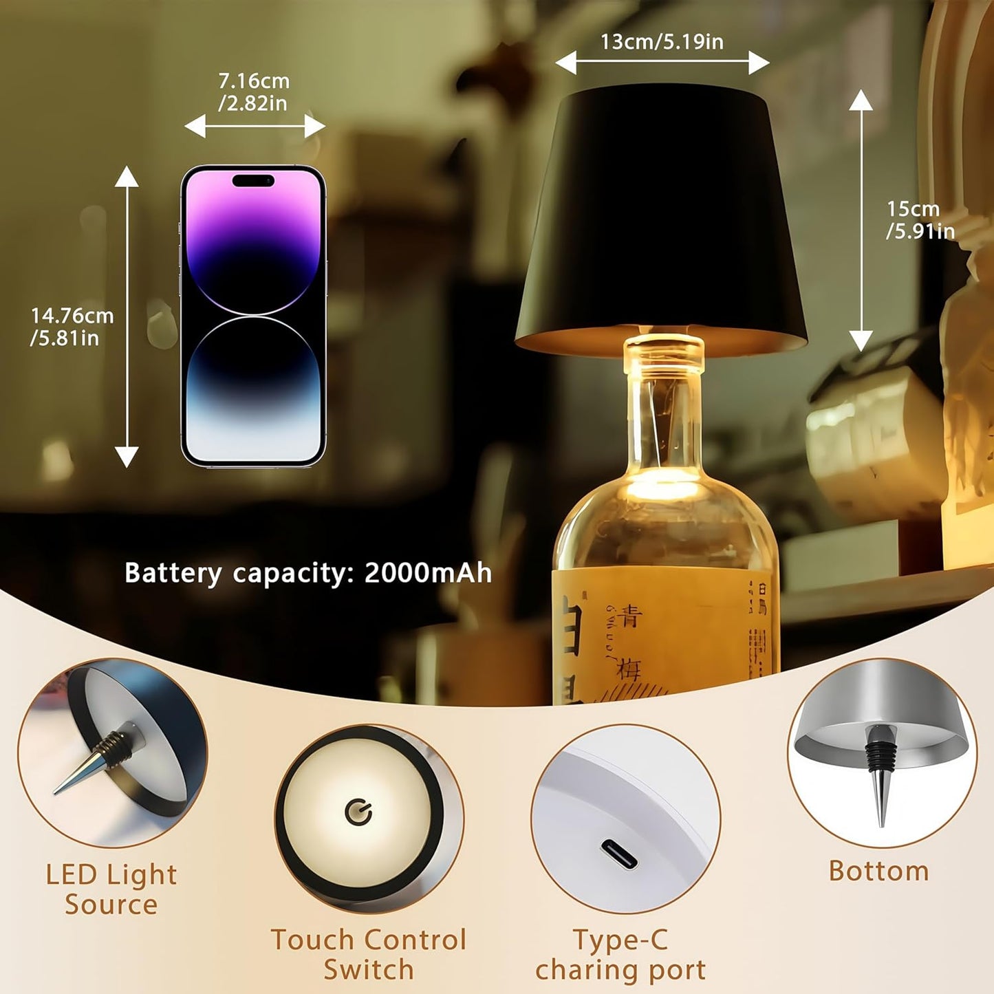 3-Color Wireless Bottle Light | Fits Any Bottle