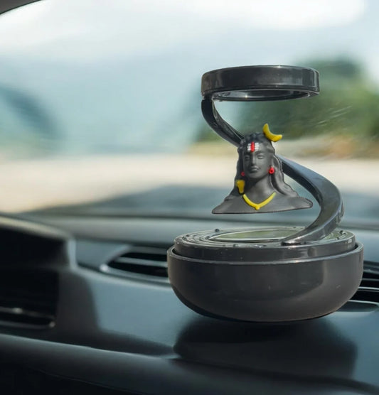 Solar-Powered Floating Shiv Idol with Car Fragrance