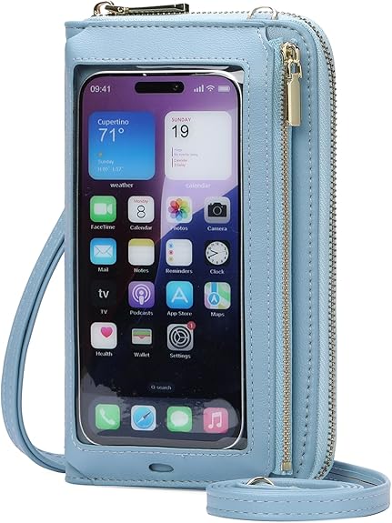 Trendy Phone Sling Purse with Touch Window & Adjustable Strap