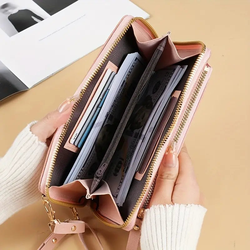 Trendy Phone Sling Purse with Touch Window & Adjustable Strap