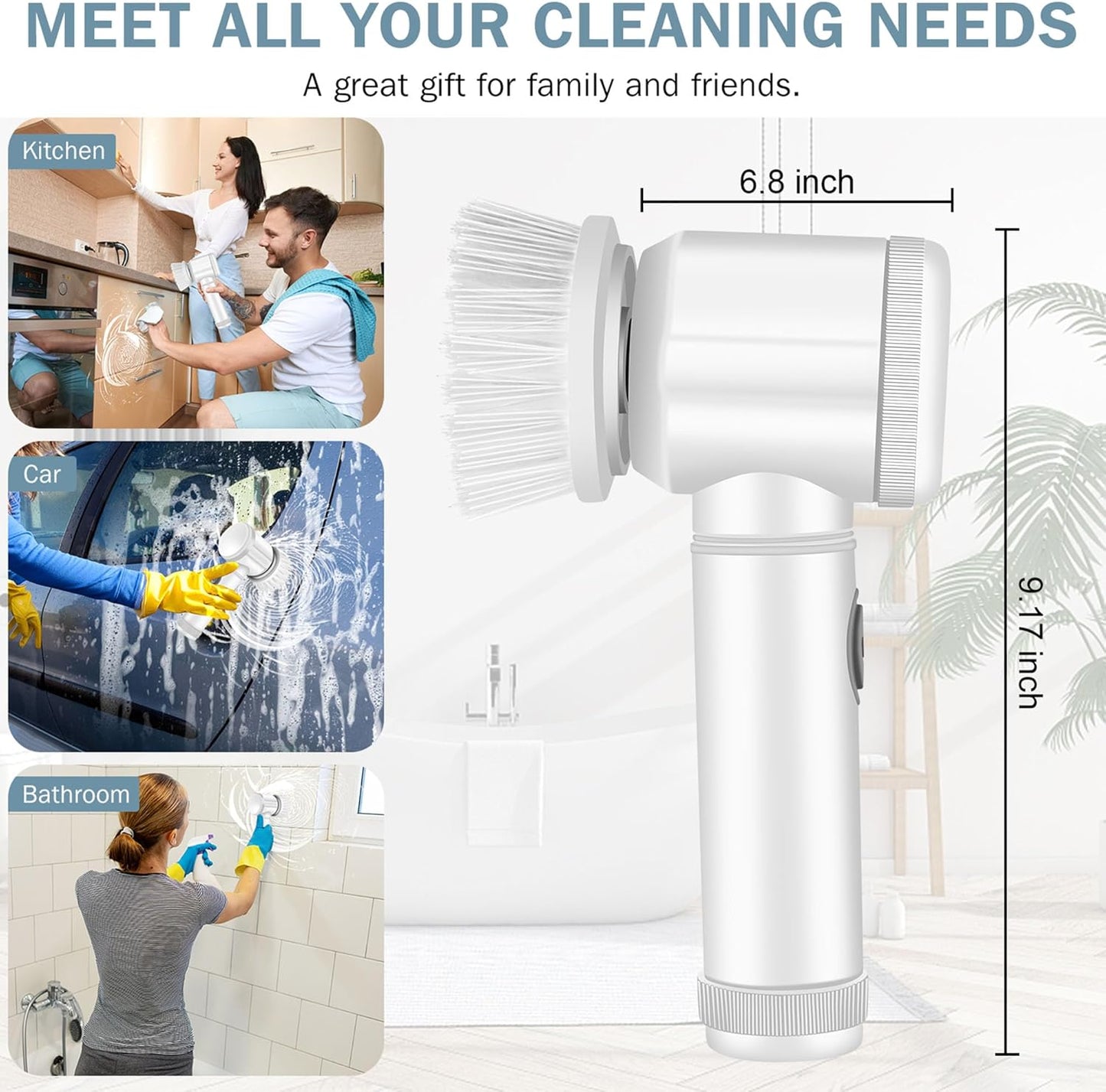 Turbo Clean™ 5 in 1 Multipurpose Electric Re-Chargeable Brush