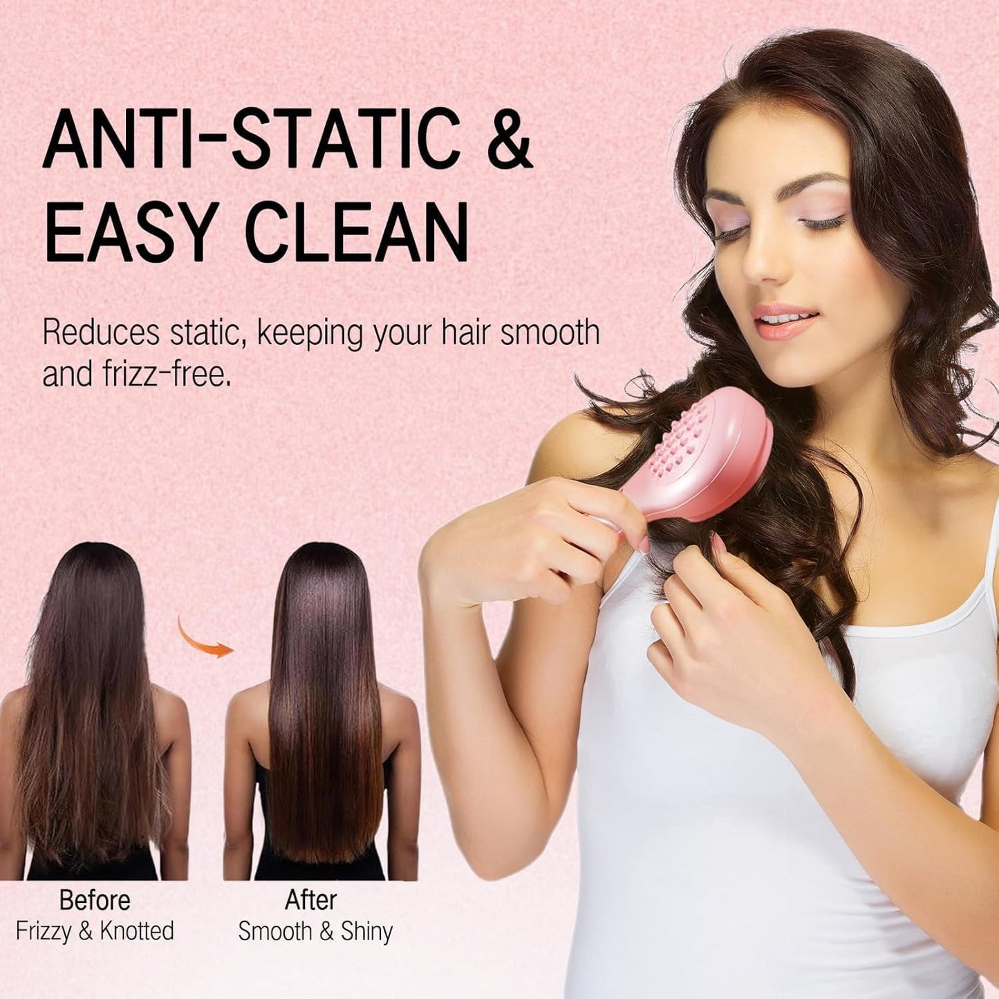 Self-Cleaning Hair brush | One Click Cleaning , No Mess!
