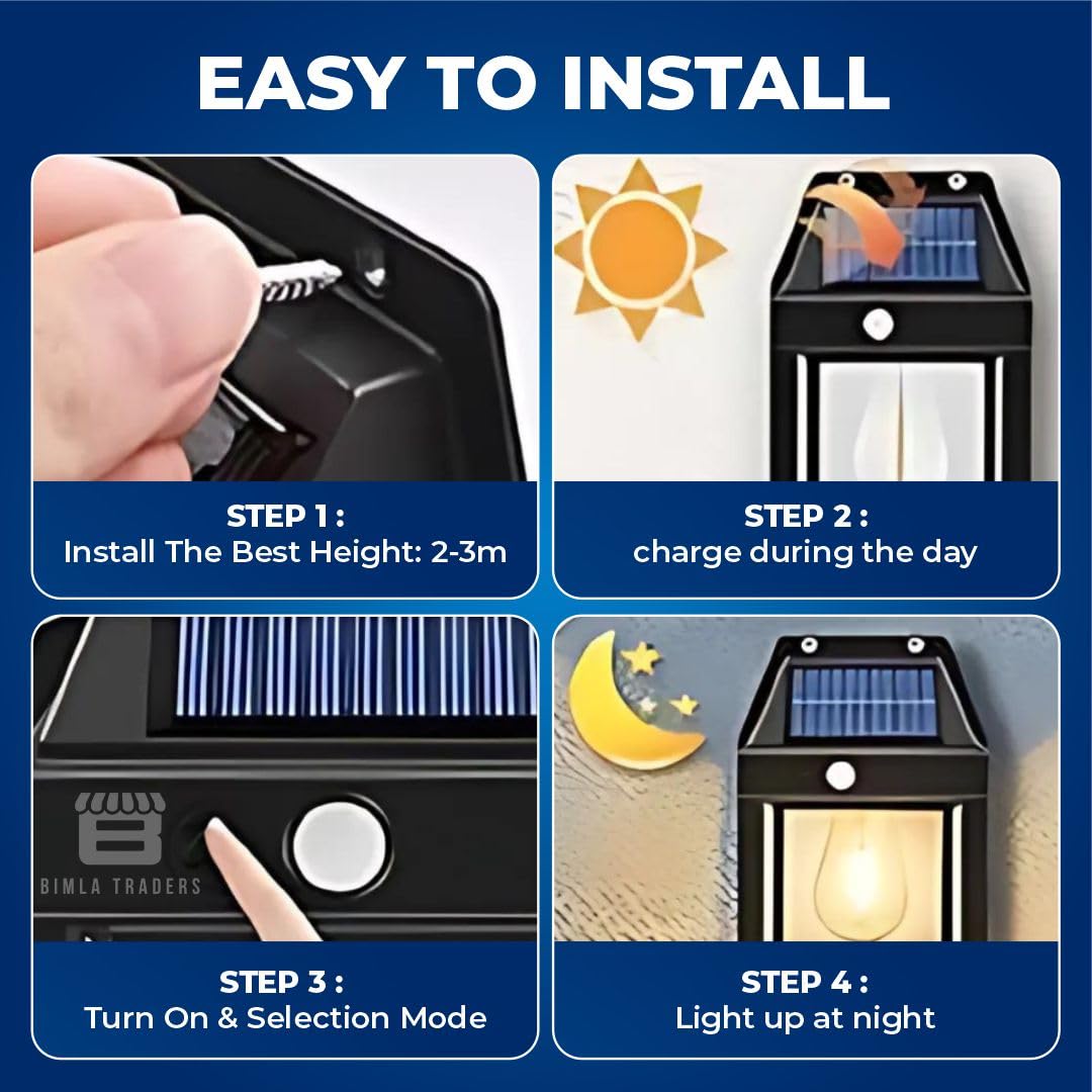 Solar Powered Motion Sensor Wall Lamp