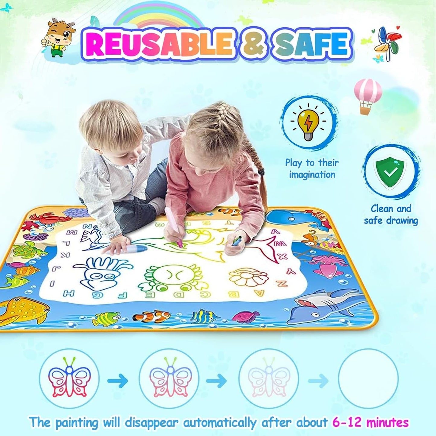 DoodleNest™ Mess-Free Magic Drawing Mat – Unleash Creativity, Anytime!